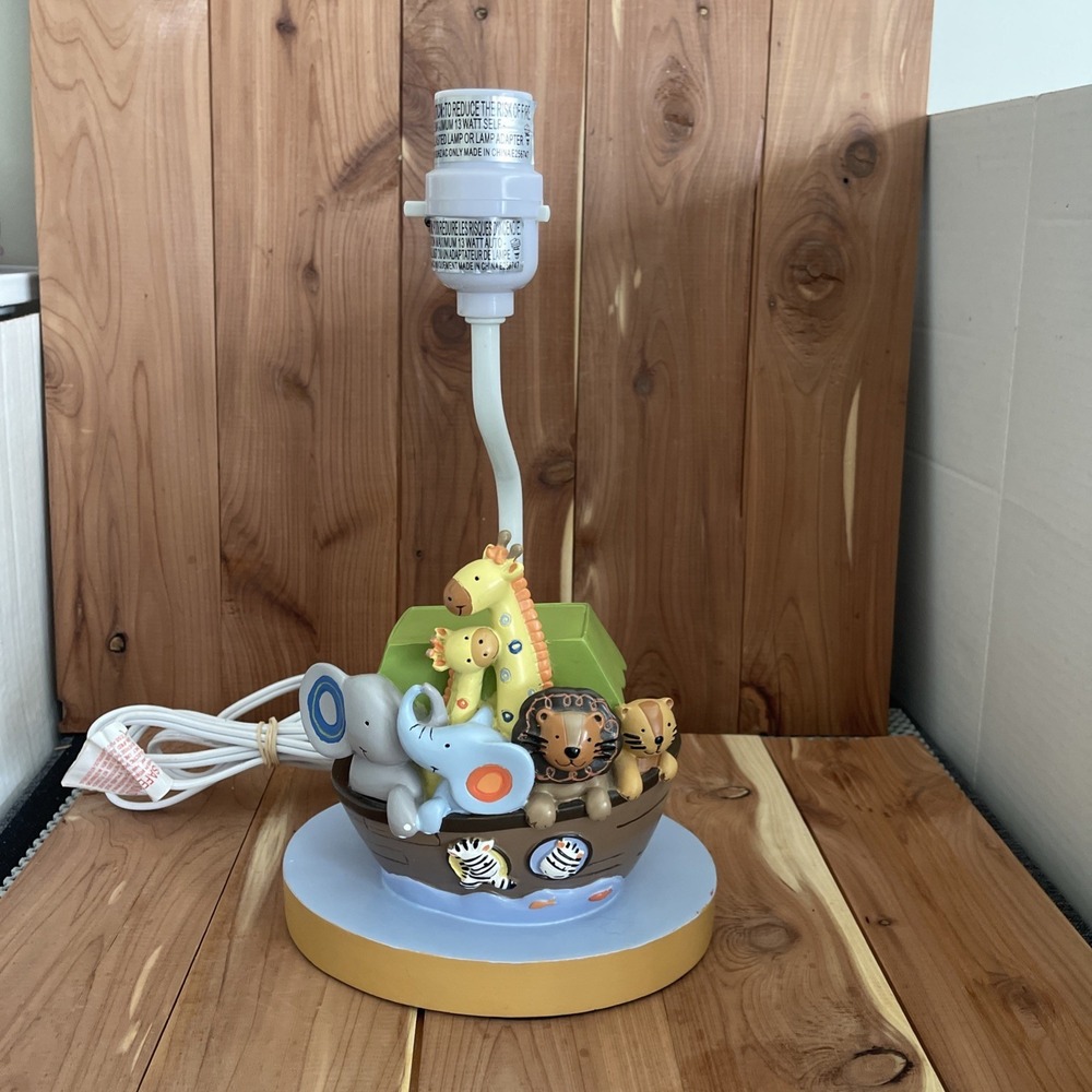 Lamb & Ivy Nursery Lamp Noahs Ark  Animals Baby Bedroom Bible Works *Needs Shade